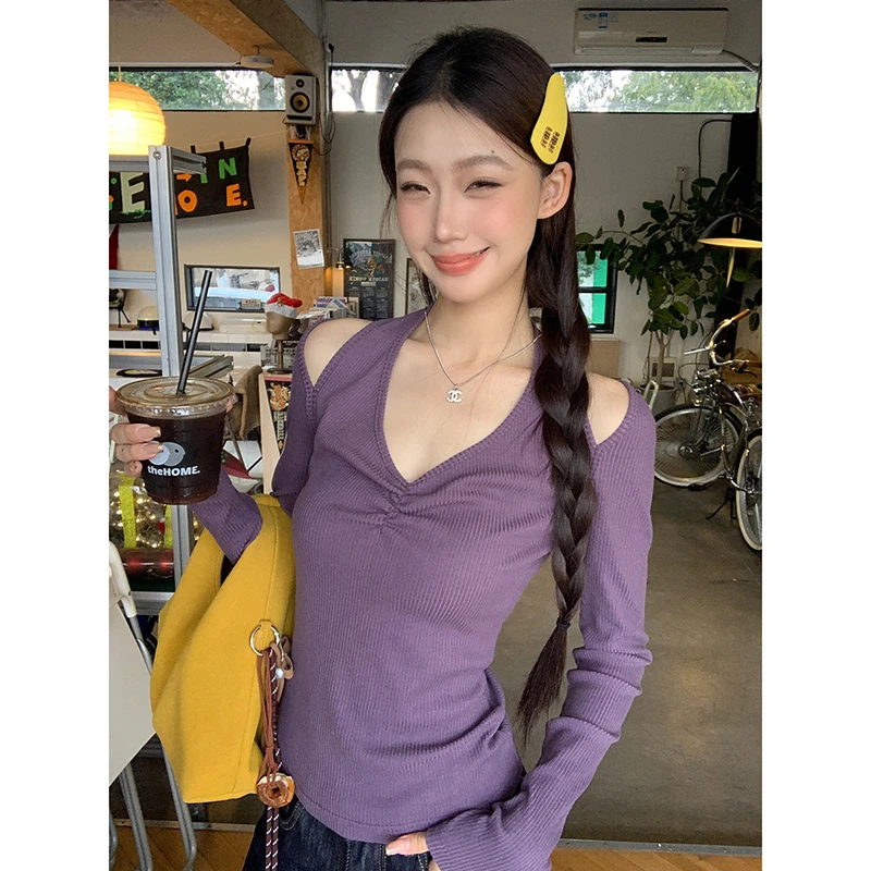 【HRG清仓】t恤修身辣妹长袖上衣女244N3933#