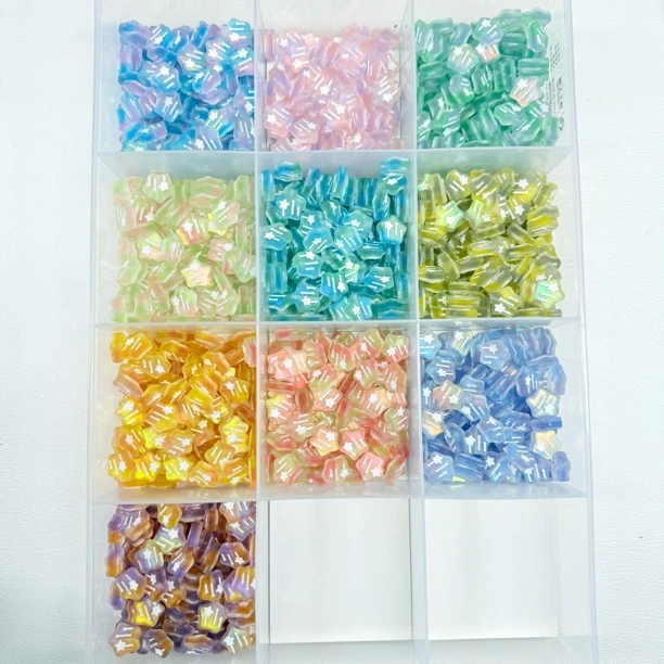 韩国胶定制款81 磨砂手绘琉星五角星通孔 DIY配件