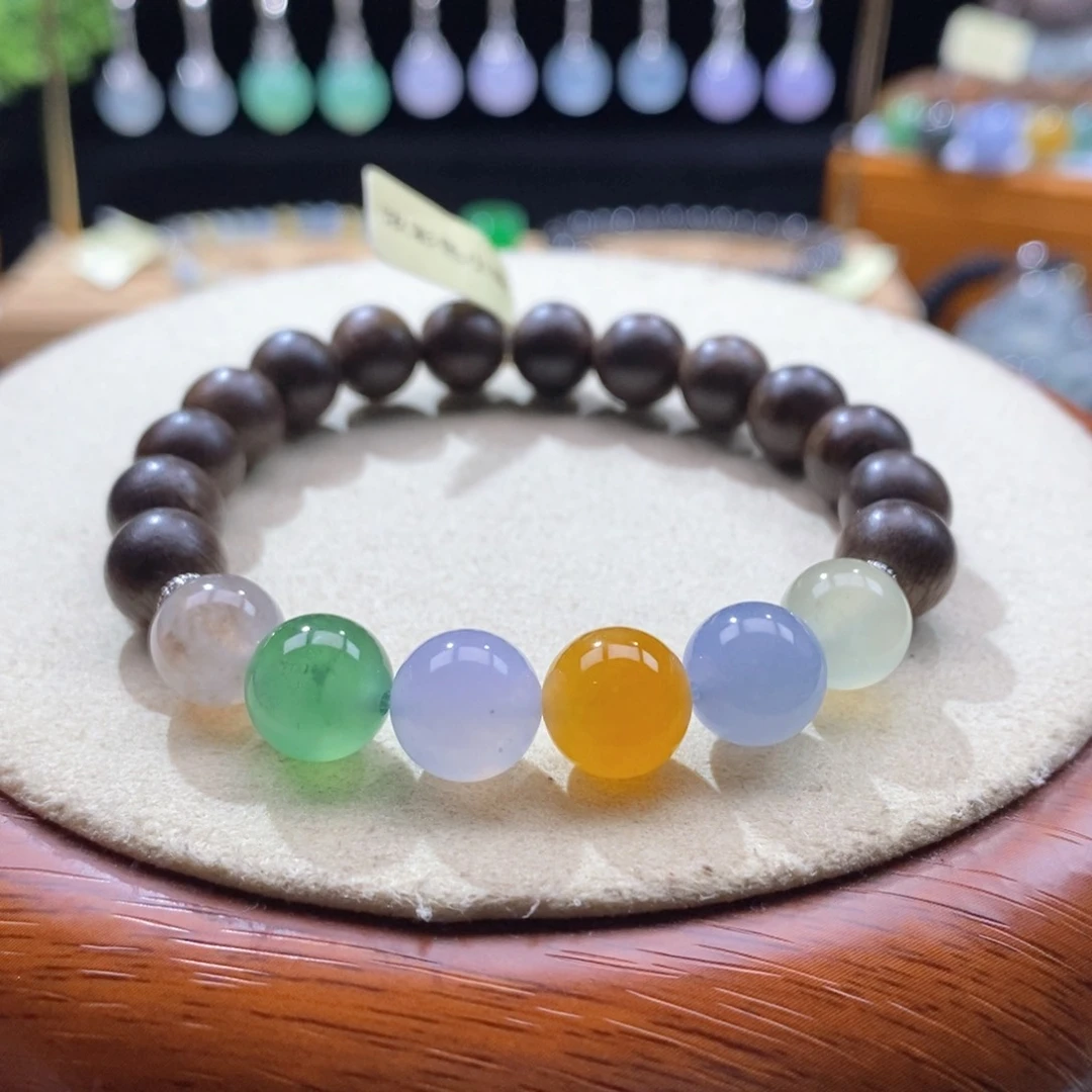 翡翠未镶嵌吊坠(不含链)翡翠浓彩多宝手串