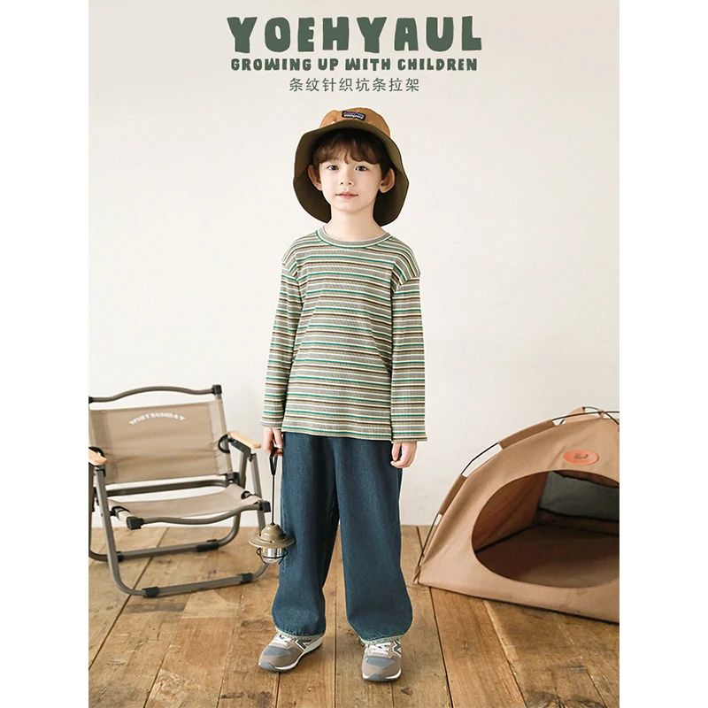 【25年春一波】男宝大弹力0拘束 清新细条纹 基础合身百搭T恤GC3251