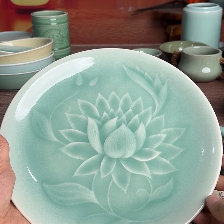 龙泉云间青瓷小米茶器