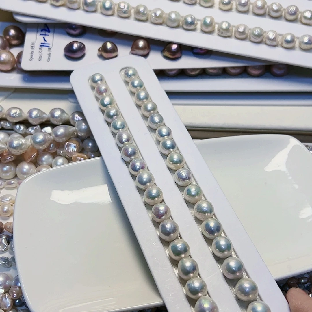 淡水珍珠项链银S925镶嵌1*3