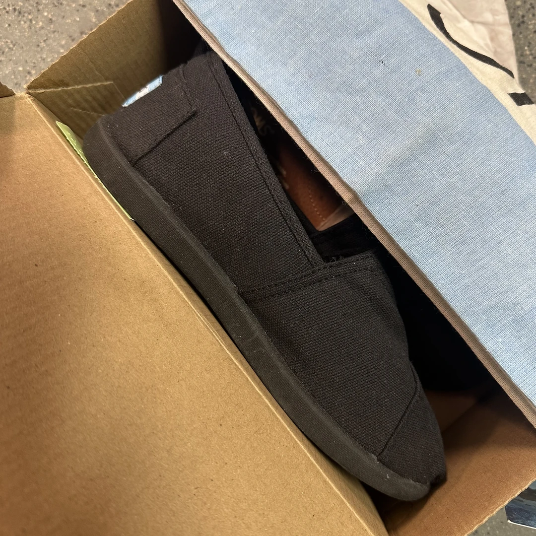 【33码】男女童简约透气低帮一脚蹬板鞋帆布鞋(黑色） 6954