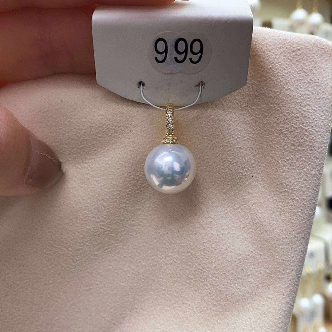 淡水珍珠耳饰银S925镶嵌