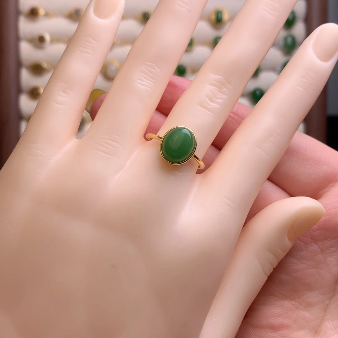 和田玉银S925镶嵌耳饰