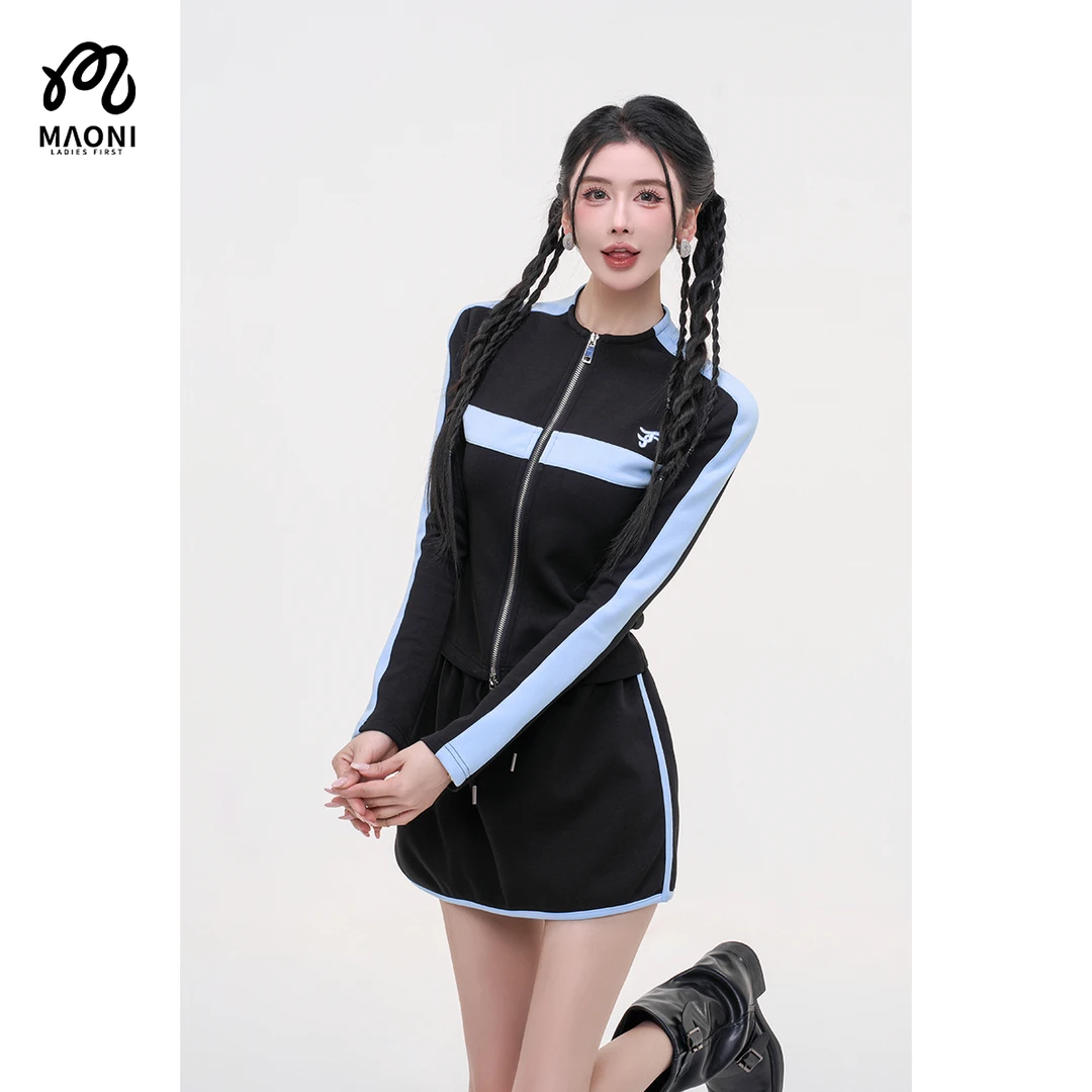 毛妮LADIESFIRST【简约时尚】运动短裙女显瘦a字休闲套装L2392