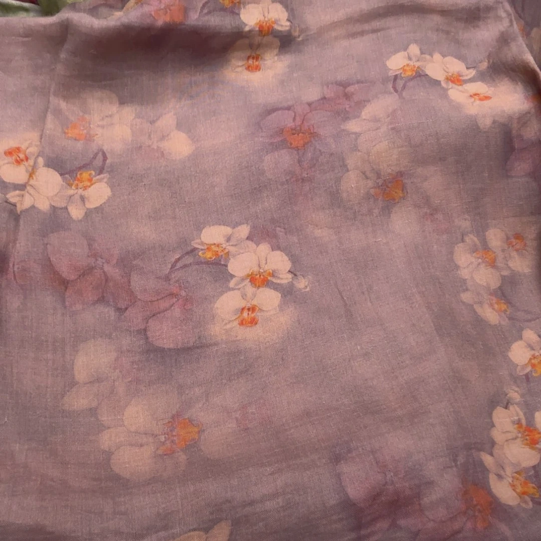 麻1.5米42支纯苎麻紫色花朵