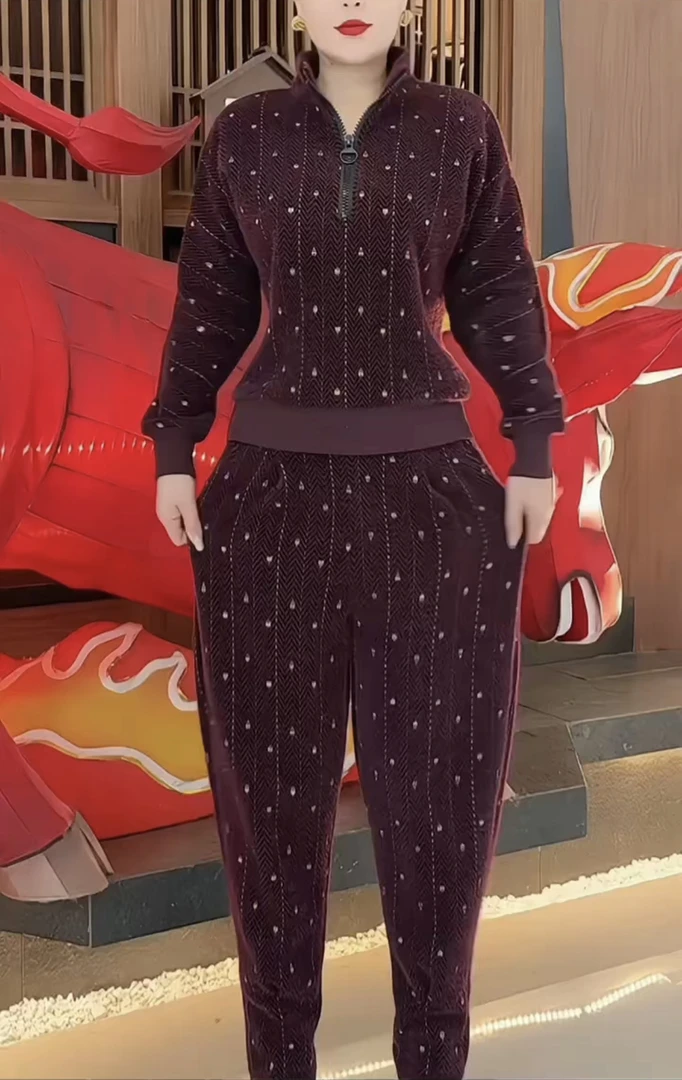 秋冬新款气质显瘦洋气百搭女款时尚套装