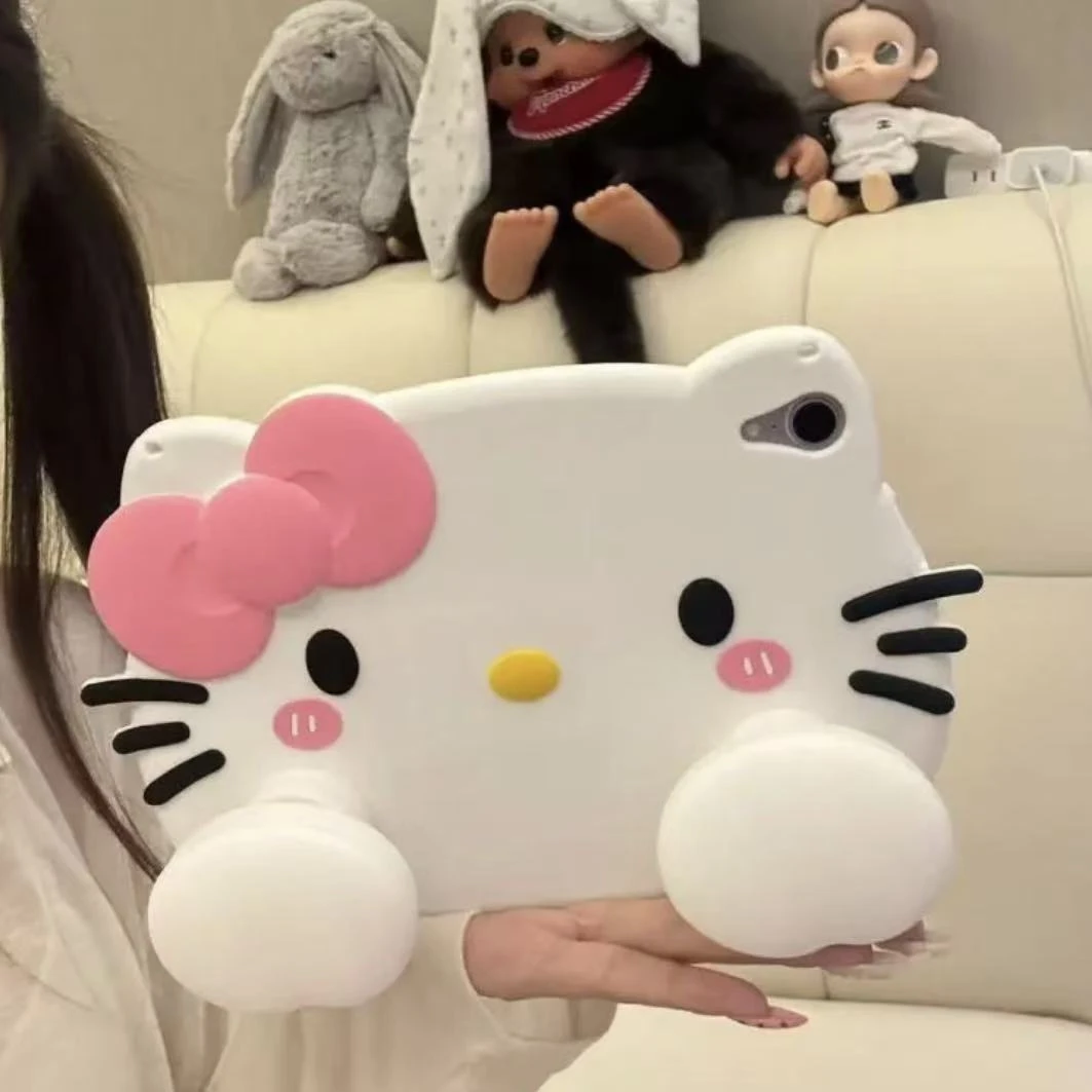 可爱少女心KT伸缩脚脚支架适用苹果iPadAirPro11寸平板电脑保护套