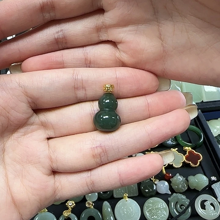 和田玉颈饰银S925镶嵌