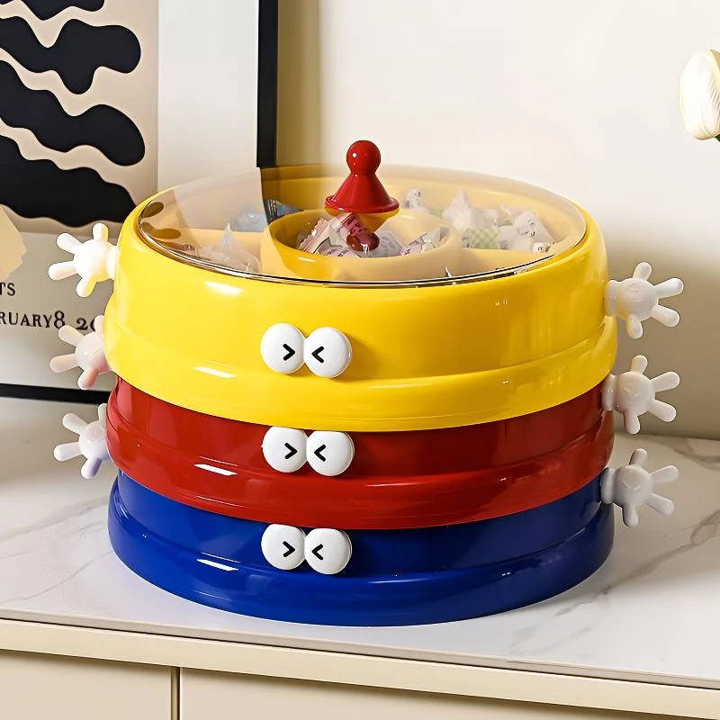 俏洁多巴胺糖果盒客厅桌面茶几摆盘水果零食年货创意家用带盖果盘