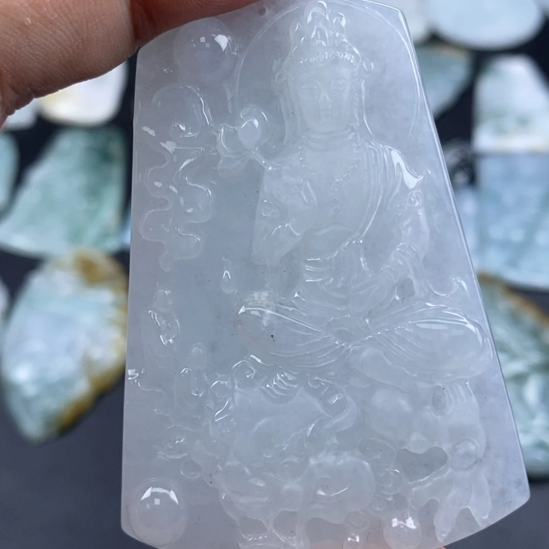散珠翡翠天然翡翠文殊菩萨