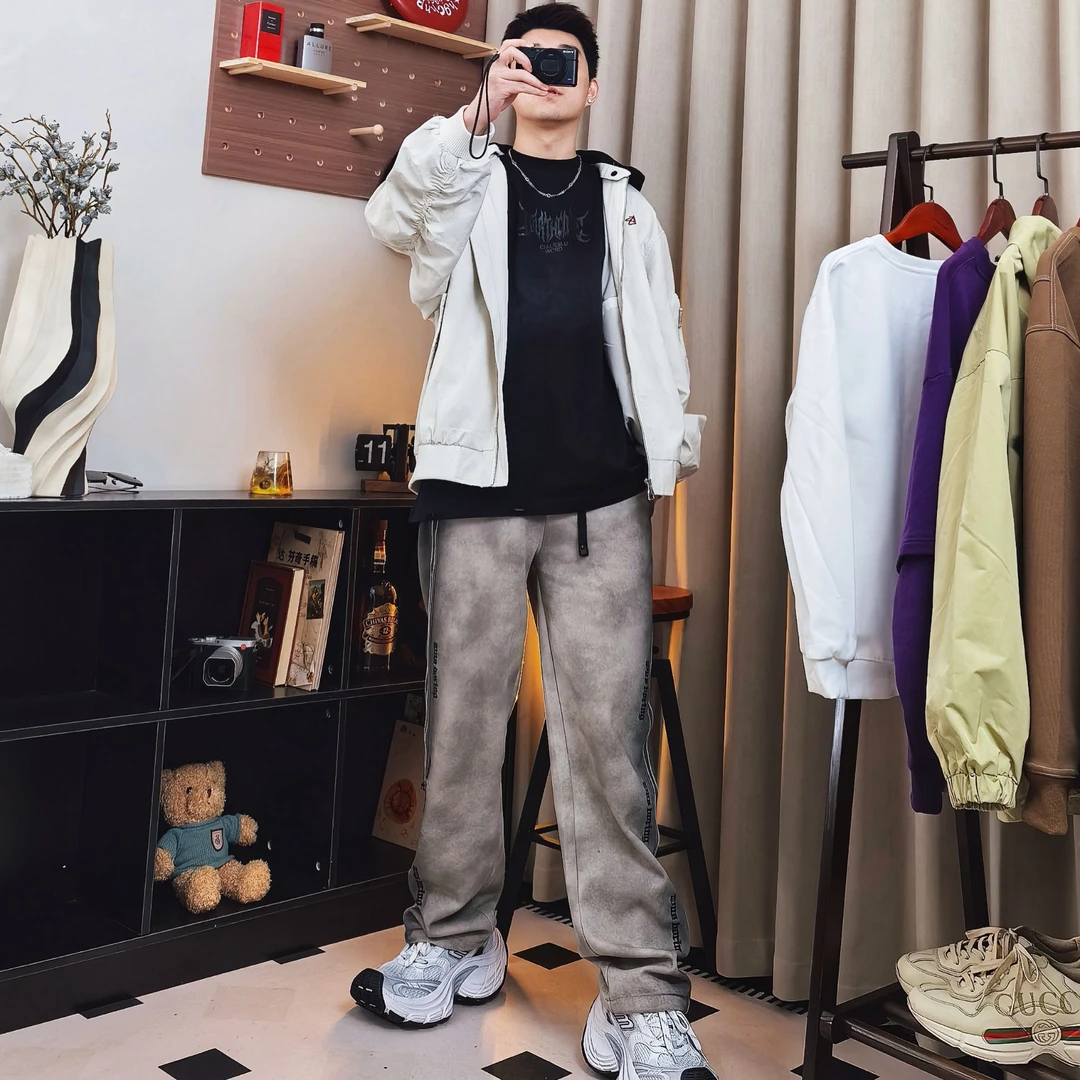 条纹卫裤丨潮牌印花丨修身显瘦