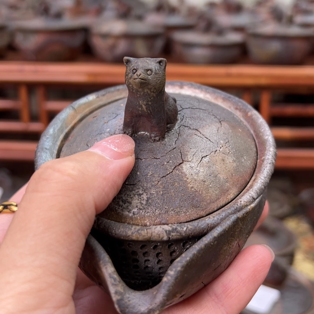 寅***士茶道具铃木美基窑裂