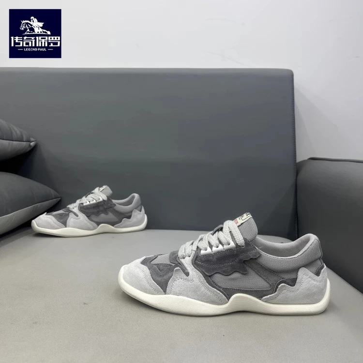 传奇保罗男鞋夏季透气网面运动休闲鞋轻便软底阿甘潮鞋复古德训鞋