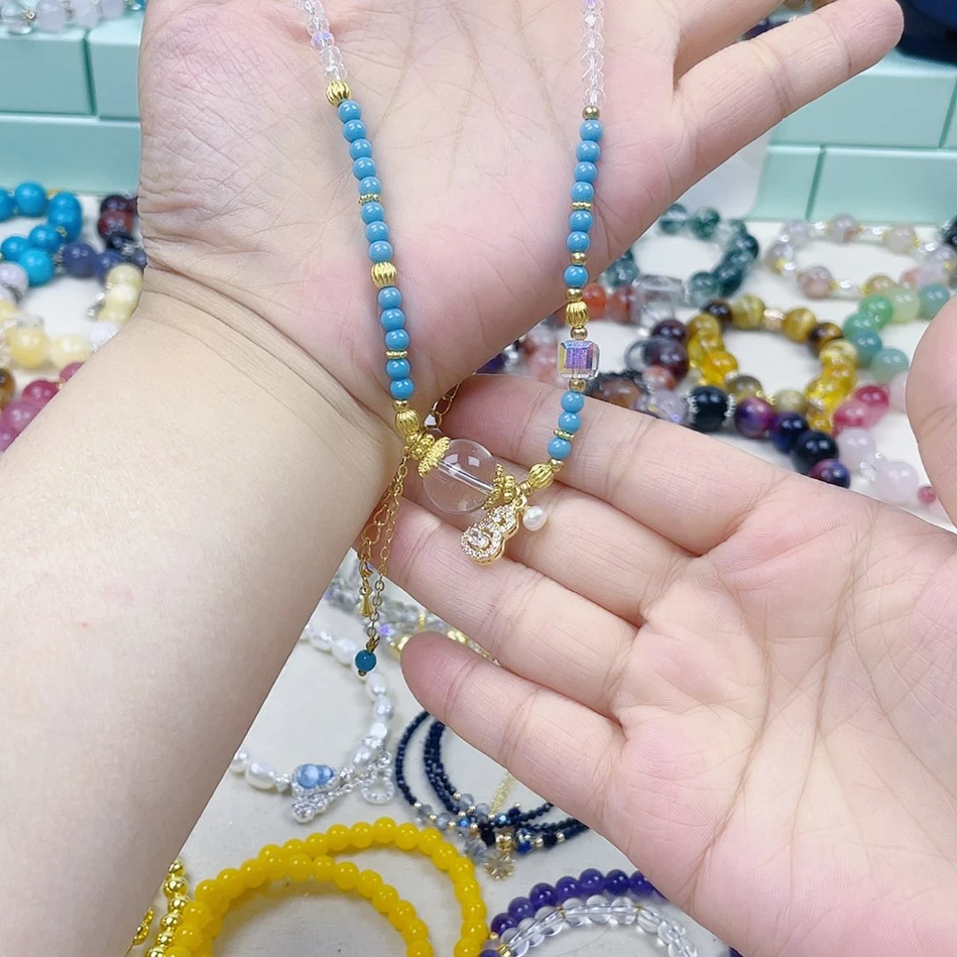 手饰针钠钙石银S925镀金镶嵌