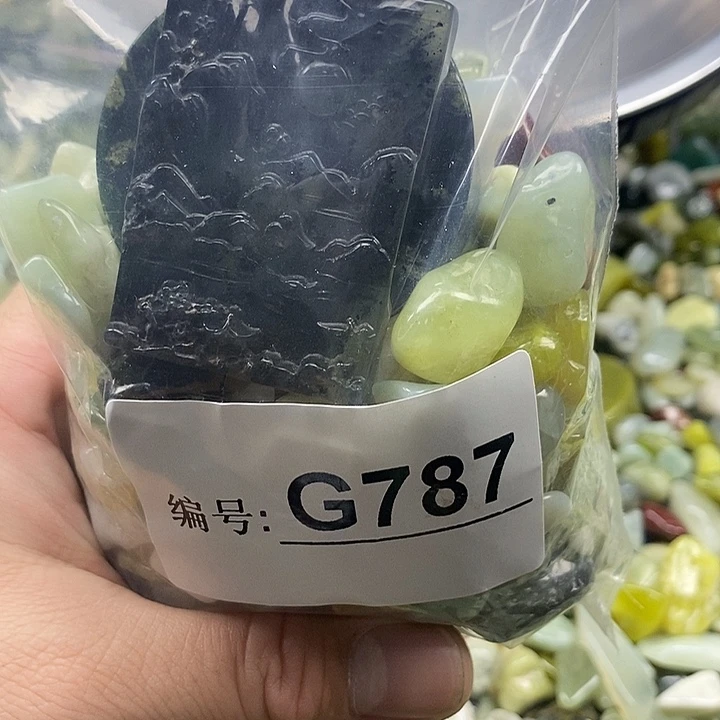 岫玉鱼缸石未镶嵌