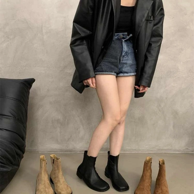 同款百搭鞋子平底马丁靴时马丁靴女款真皮2025爆款网红