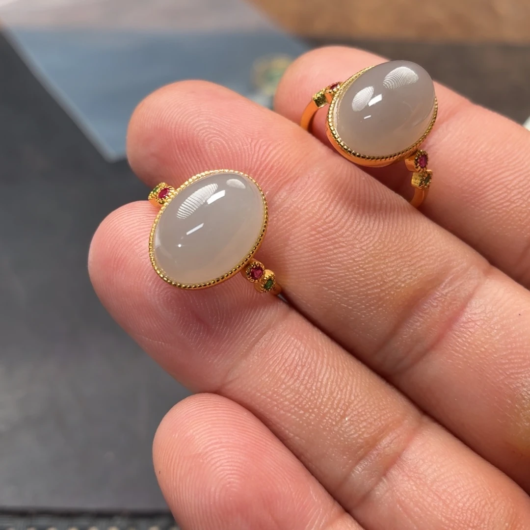 和田玉银S925镶嵌戒指多样性发货拍一发一