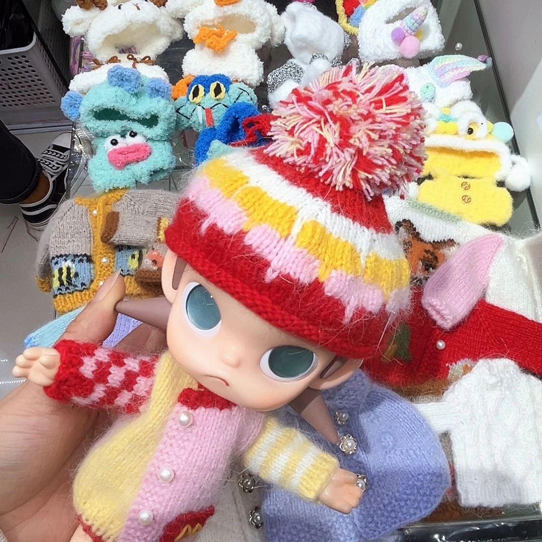 彩虹帽子针织纯手工