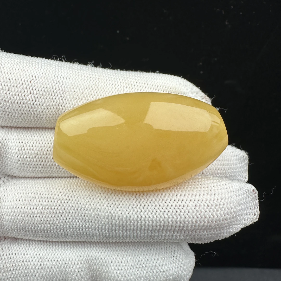 R3901天然原矿蜜蜡 鸡油黄马蹄珠 24*44mm抖音基地质检发货