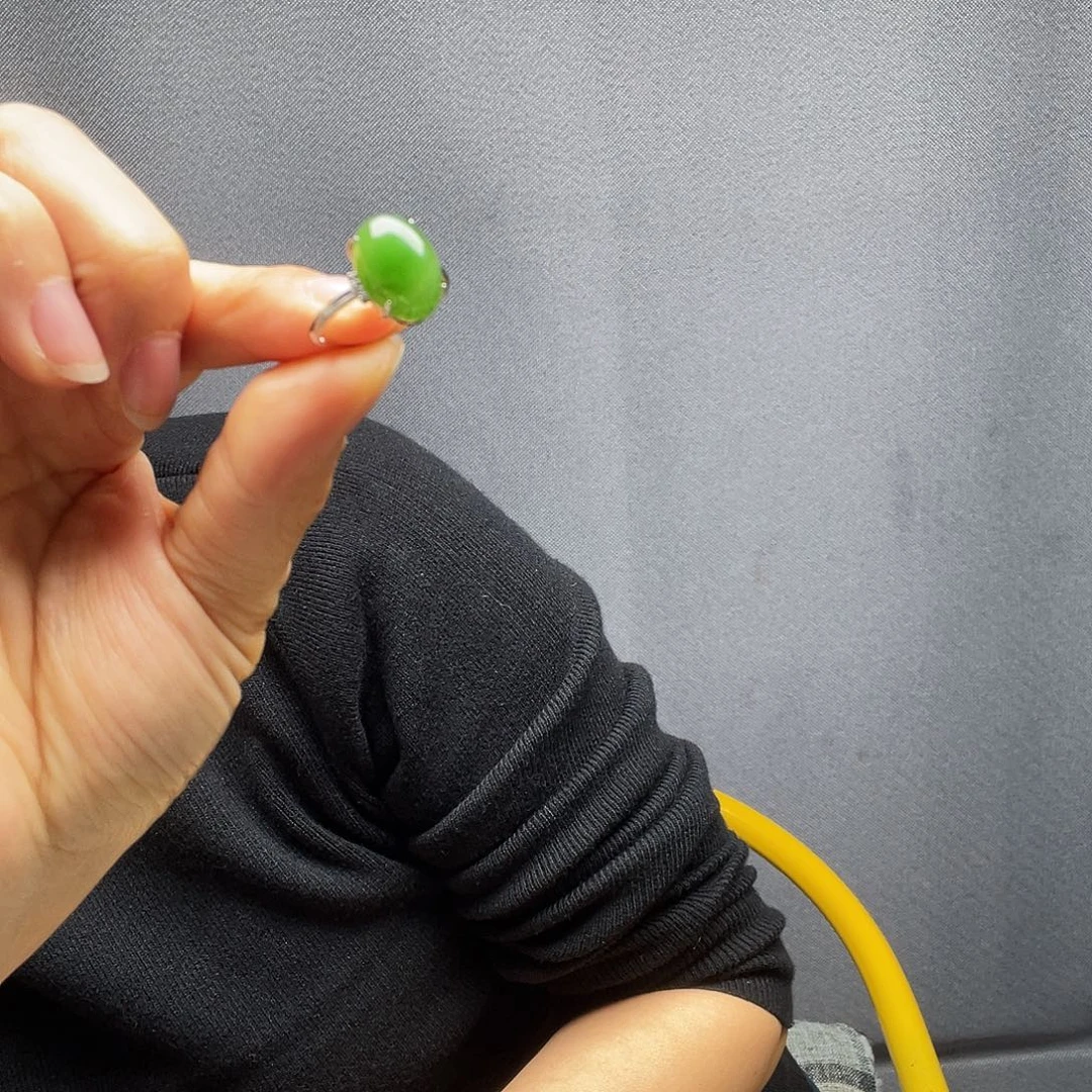 和田玉银S925镶嵌戒指