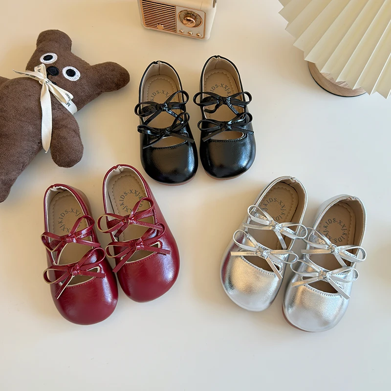 【奶酪专属】甜美风春夏新款时尚女童舒适小皮鞋软皮小芭蕾单鞋