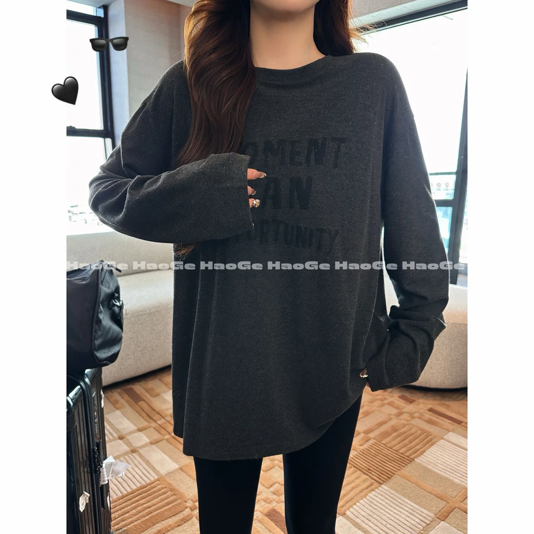 浩哥严选●长袖上衣预HGQ5SY404A长袖打底时尚宽松百搭休闲