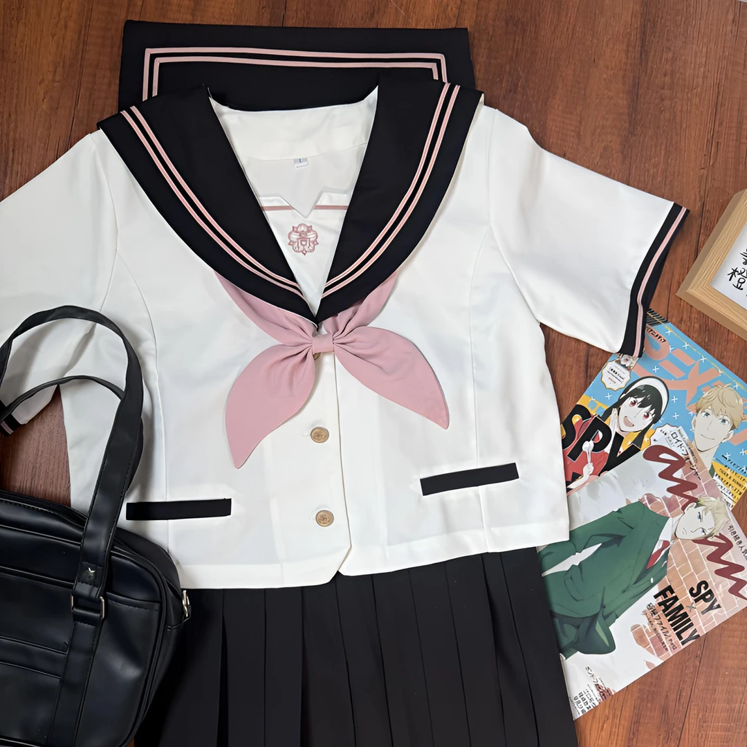 【樱花女高】正品jk制服女校供百褶裙春季学院风收腰水手服短袖套装