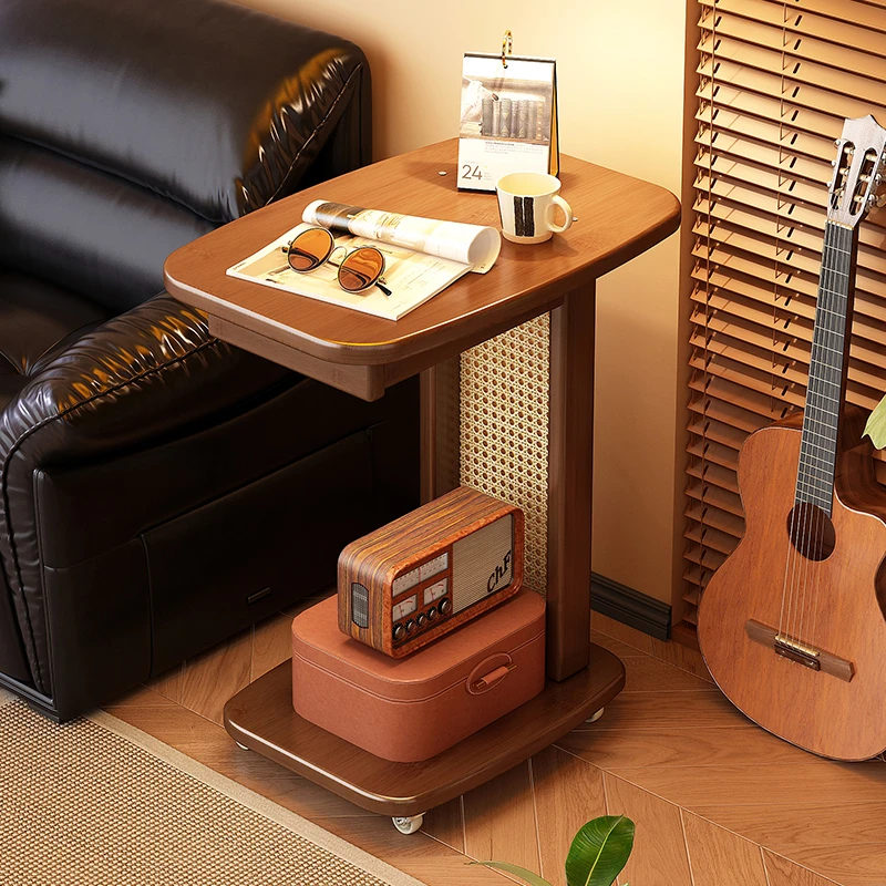 中古风沙发边几客厅可移动小茶桌卧室床头置物架出租屋迷你床边桌