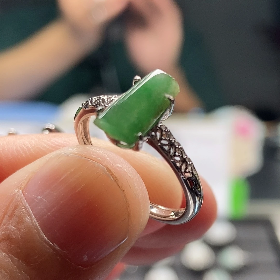 翡翠银S925镶嵌戒指