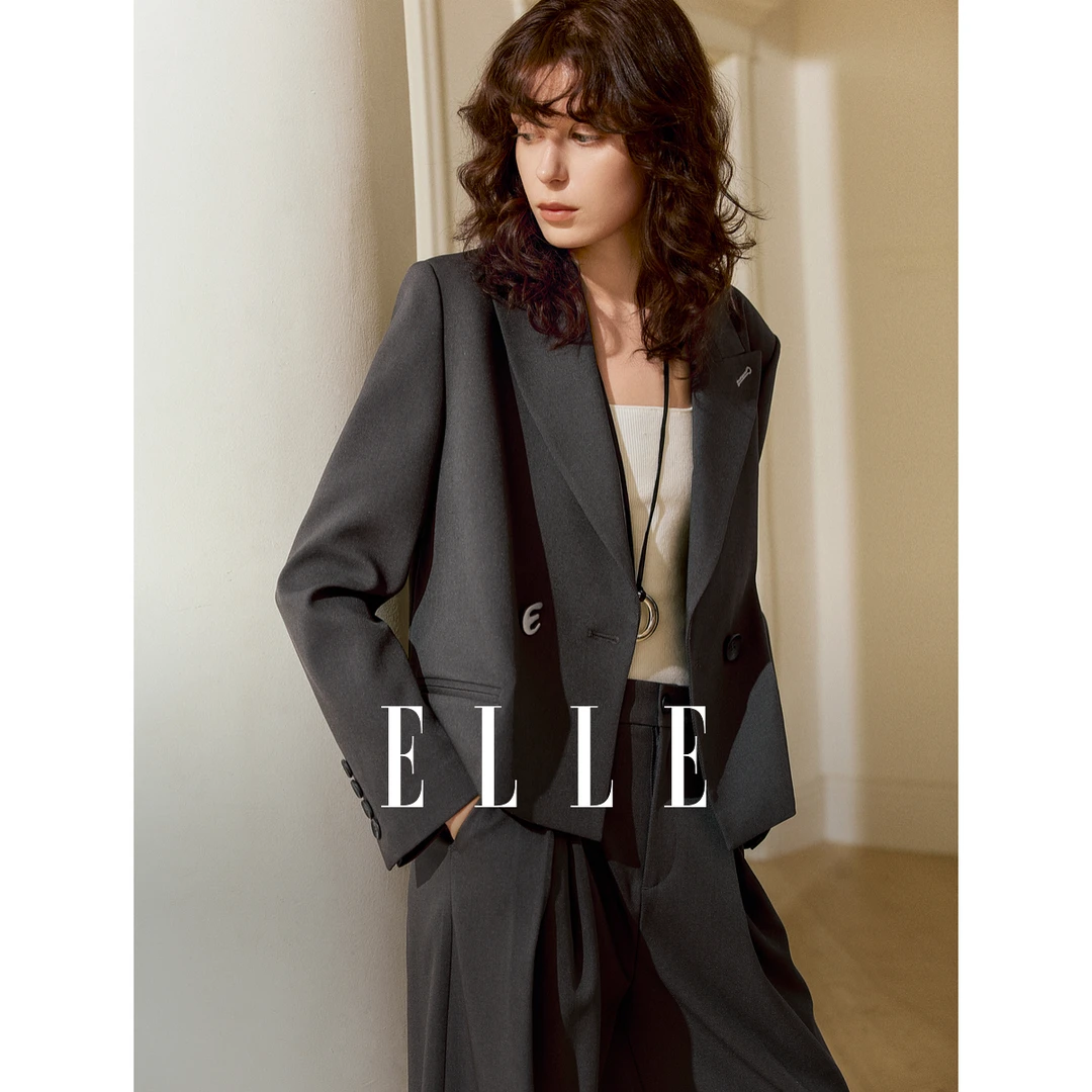 ELLE法式高级感西装外套女2025秋季新款通勤高端小西服-EX48785