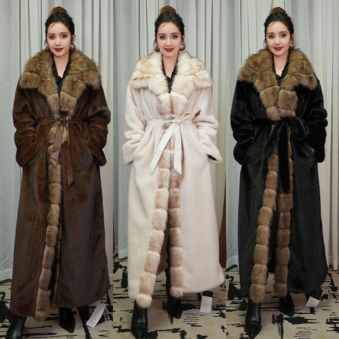 人造皮草 千金风法式长款外套25冬季保暖高级感皮草女装长款5706