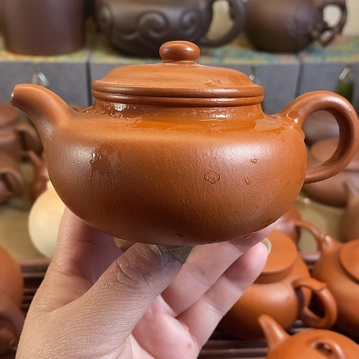 紫砂茶壶全手工朱泥200cc瑕疵