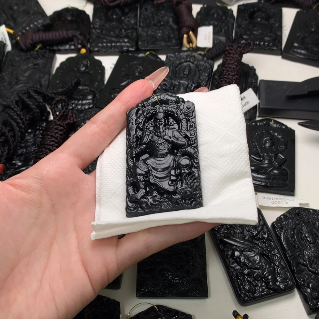 天然缅甸a货钢琴黑挂件