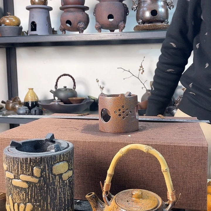 紫泥茶壶紫砂粗陶茶器
