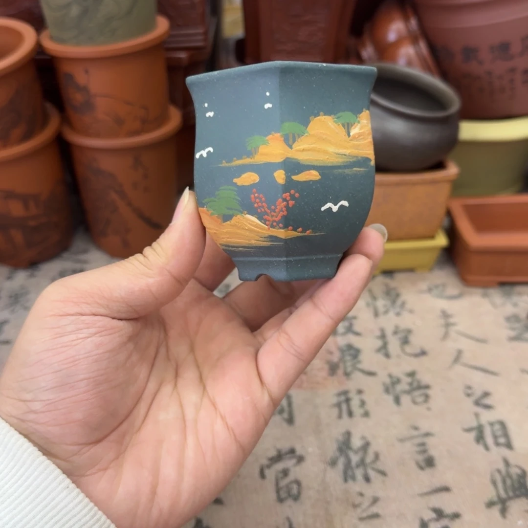 紫砂花盆宜兴紫砂正品6x7