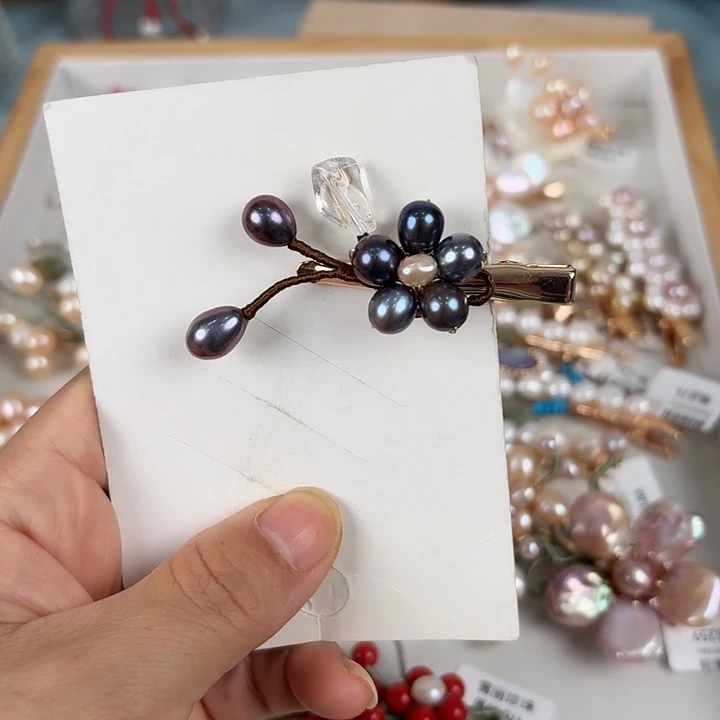 淡水珍珠发饰未镶嵌