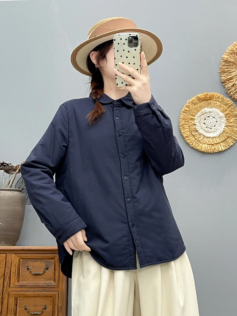 【纯色 夹棉衬衫】可单穿内搭轻户外冬款长袖夹棉衬衫百搭保暖8518