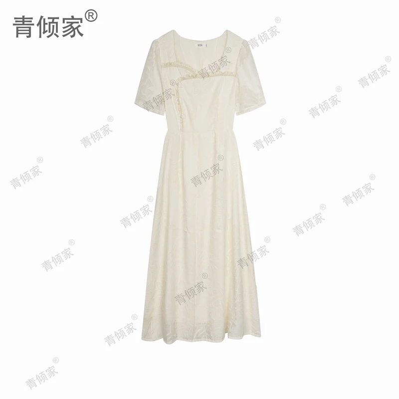 青倾家【半夏微醺】夏季设计感小众温柔风初恋改良汉服旗袍连衣裙