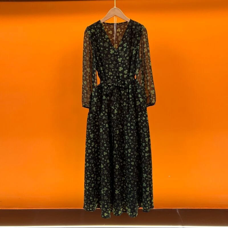 【老杨专属】2025夏季新款法式优雅收腰显瘦连衣裙女-BN25070-022