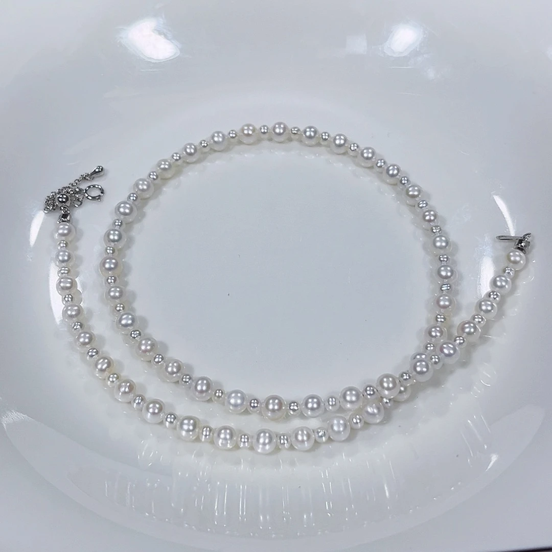 颈饰银S925镶嵌淡水珍珠
