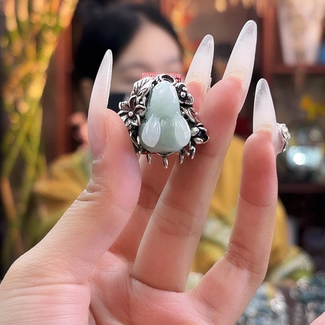 翡翠银S925镶嵌戒指