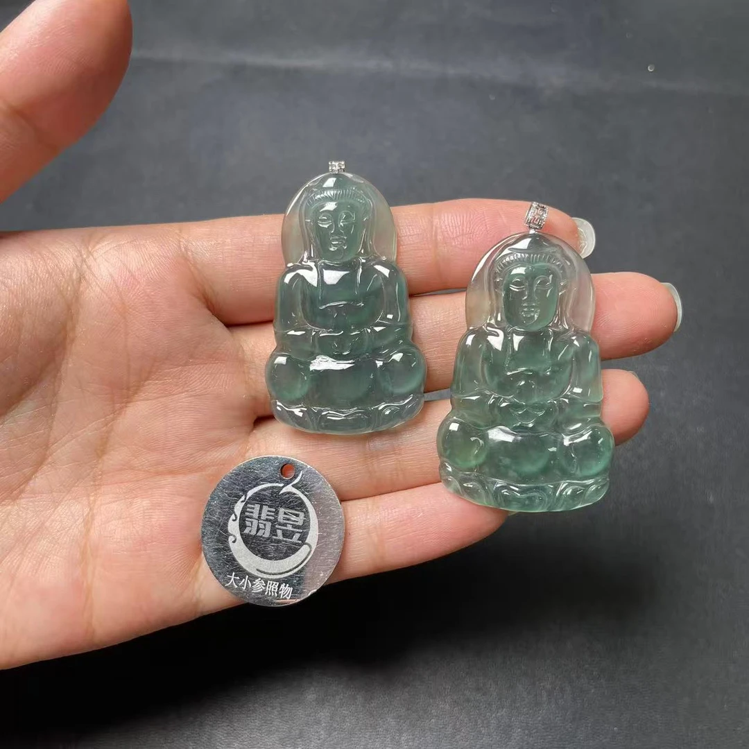 翡昱-N26-44567-911-天然A货翡翠吊坠18K金扣-多样性发其一-D