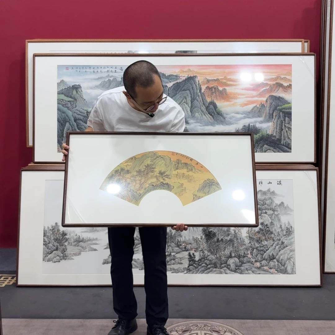 国画带框绘画90/60尺寸