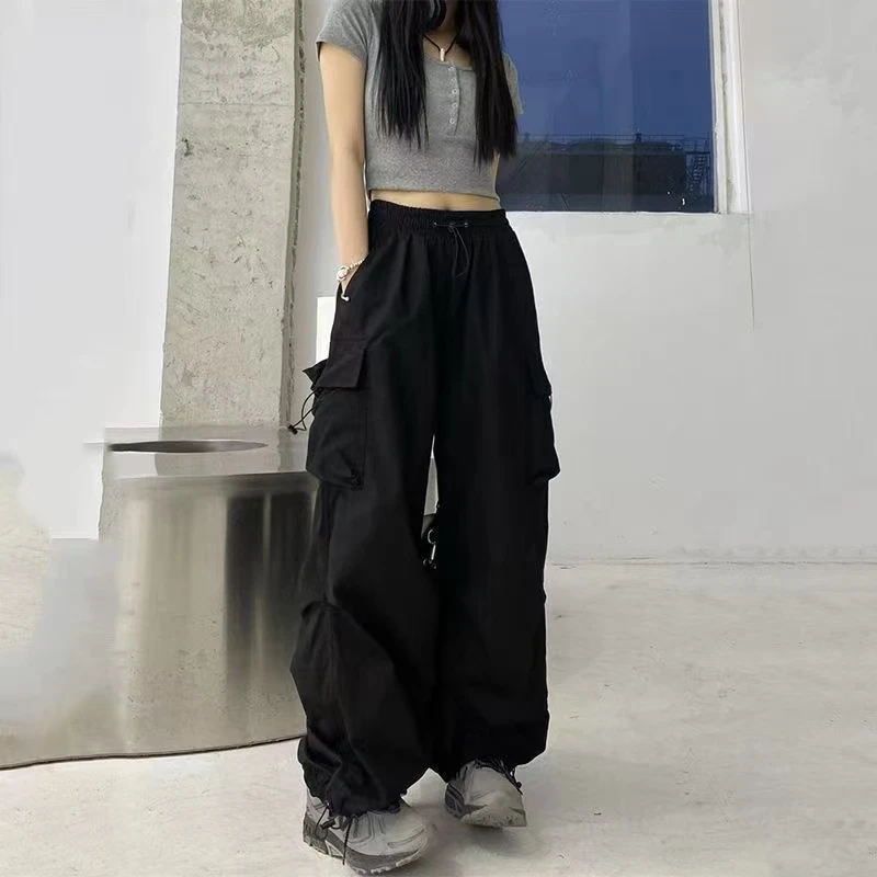 美式复古束脚工装裤女春秋宽松版