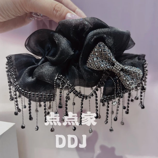 【初夏】百搭温柔甜美轻奢蝴蝶结满钻流苏发夹抓夹