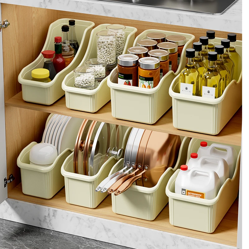 橱柜锅具收纳盒厨房收纳盒水槽下转角锅盖置物架调料杂物储物盒子