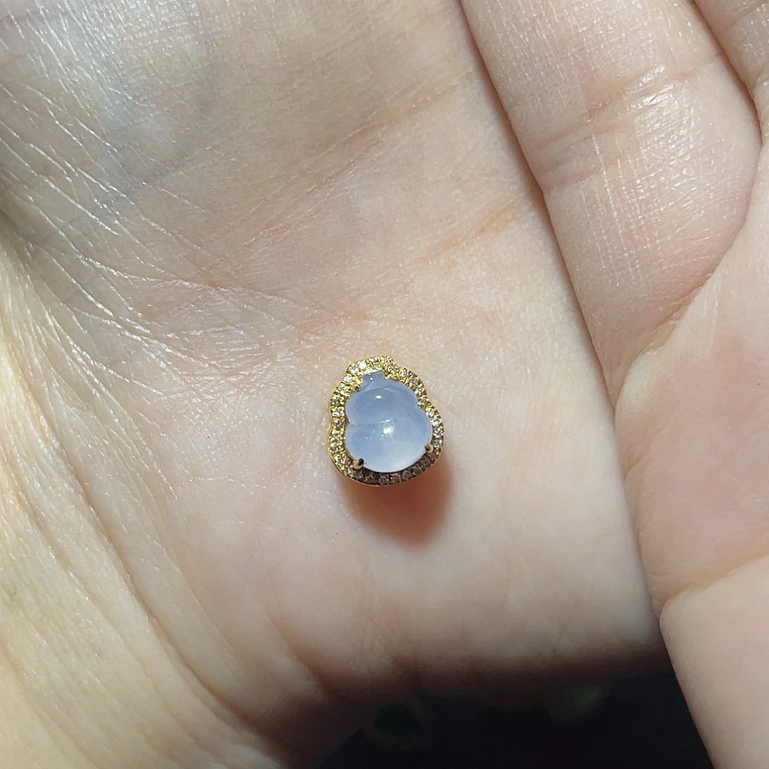 吊坠(不含链)18K金镶嵌翡翠