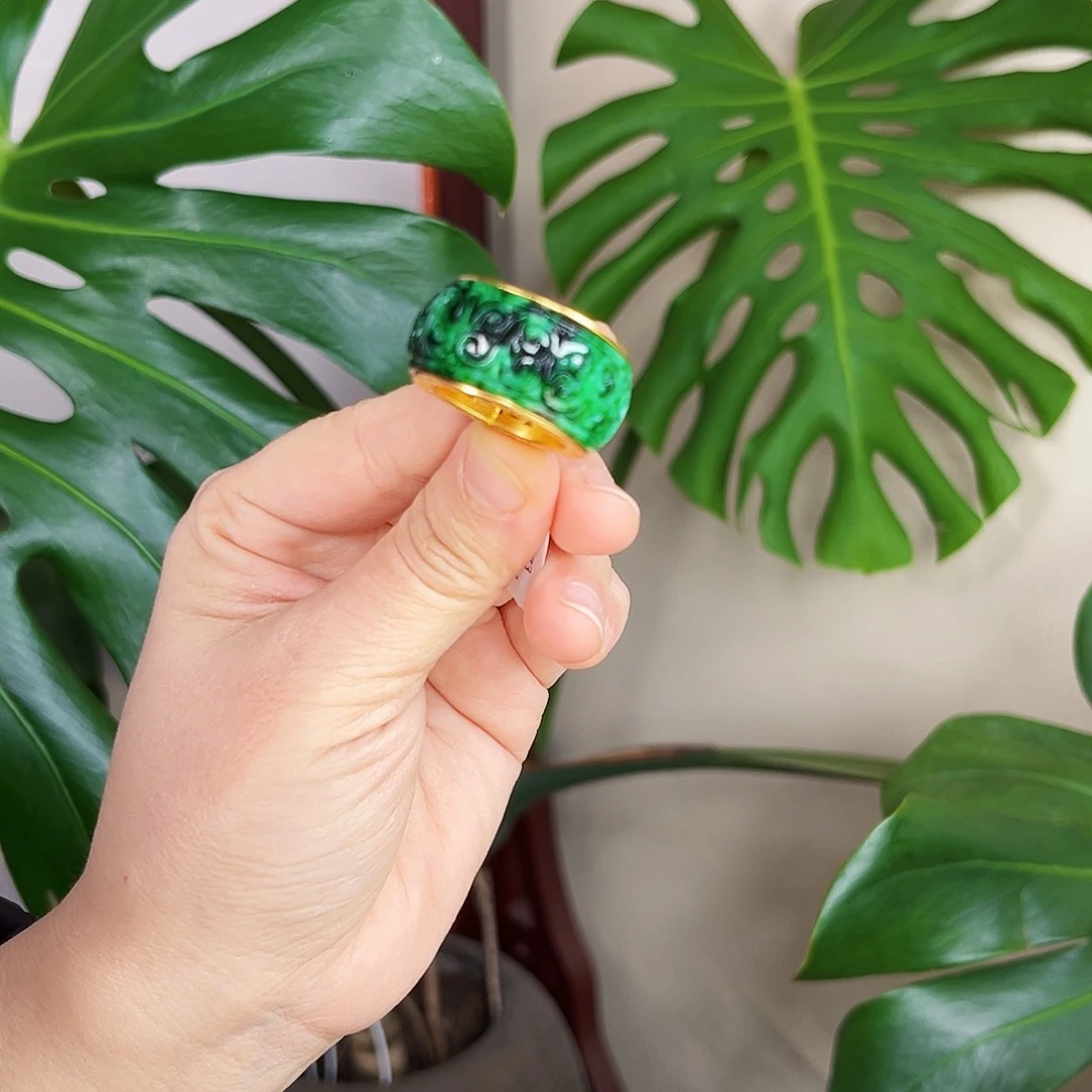 【闪购商品】翡翠戒指银S925镀金镶嵌 福利